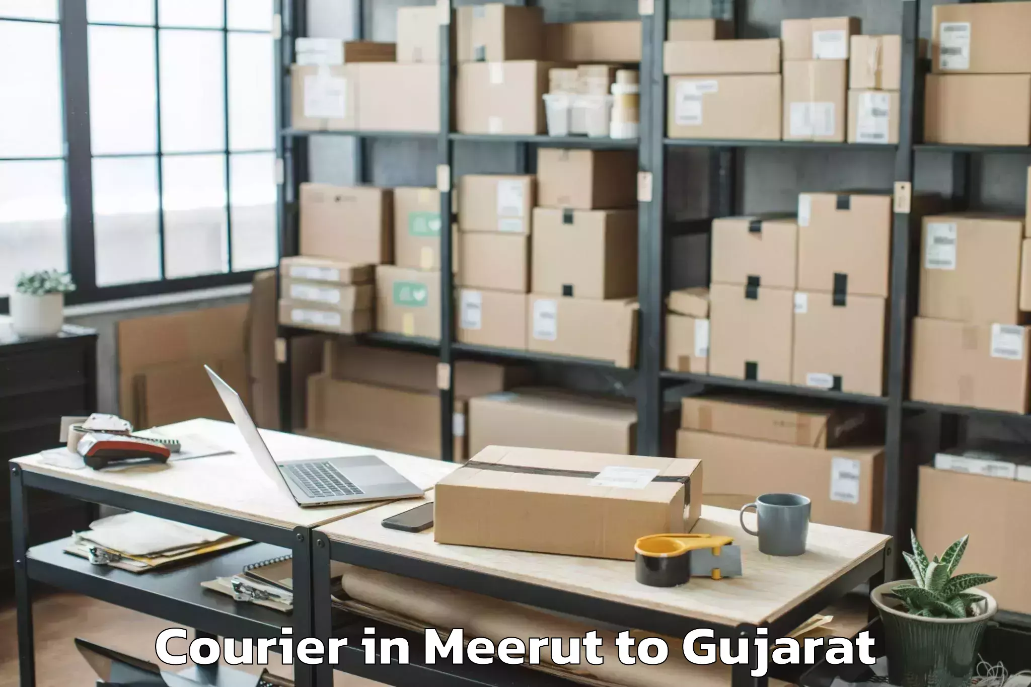 Get Meerut to Sardarkrushinagar Dantiwada Ag Courier